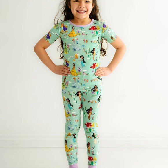 NWT!Little Sleepies Disney Princess Dreams Short Sleeve Pajama